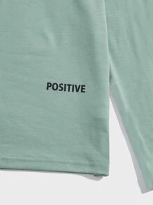 GENTILAND Men Slogan Graphic Tee - Mint Green - View 5