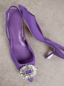 de punta con diseño tacones kitten - Morado Violeta - Ver 2