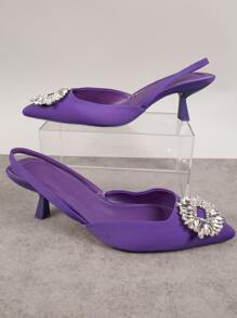 de punta con diseño tacones kitten - Morado Violeta - Ver 4