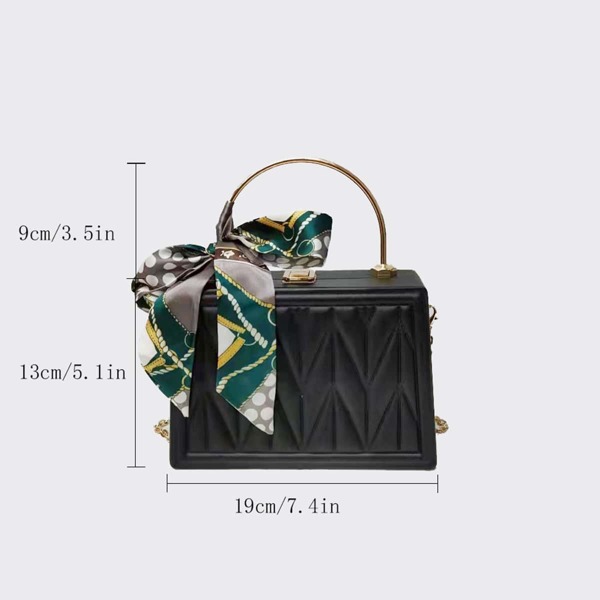 

Twilly Scarf Decor Box Bag, Black
