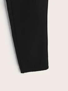 Boys Solid Fold Pleated Trousers - Black - View 4