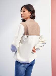 VICKIE Two Tone Pocket Patched Jacket - Multicolor - View 2