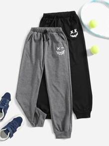 SHEIN Quần thể thao Con trai Dây kéo Túi Hoạt hình - Nhiều màu - Xem 1