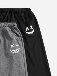 SHEIN Quần thể thao Con trai Dây kéo Túi Hoạt hình - Nhiều màu - Xem 3