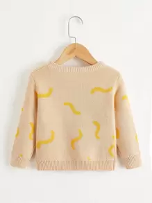 Toddler Girl Graphic Round Neck Sweater