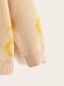 Toddler Girl Graphic Round Neck Sweater