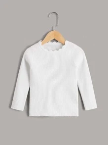 Áo len cho bé gái màu trơn Giải trí - trắng - Xem 1