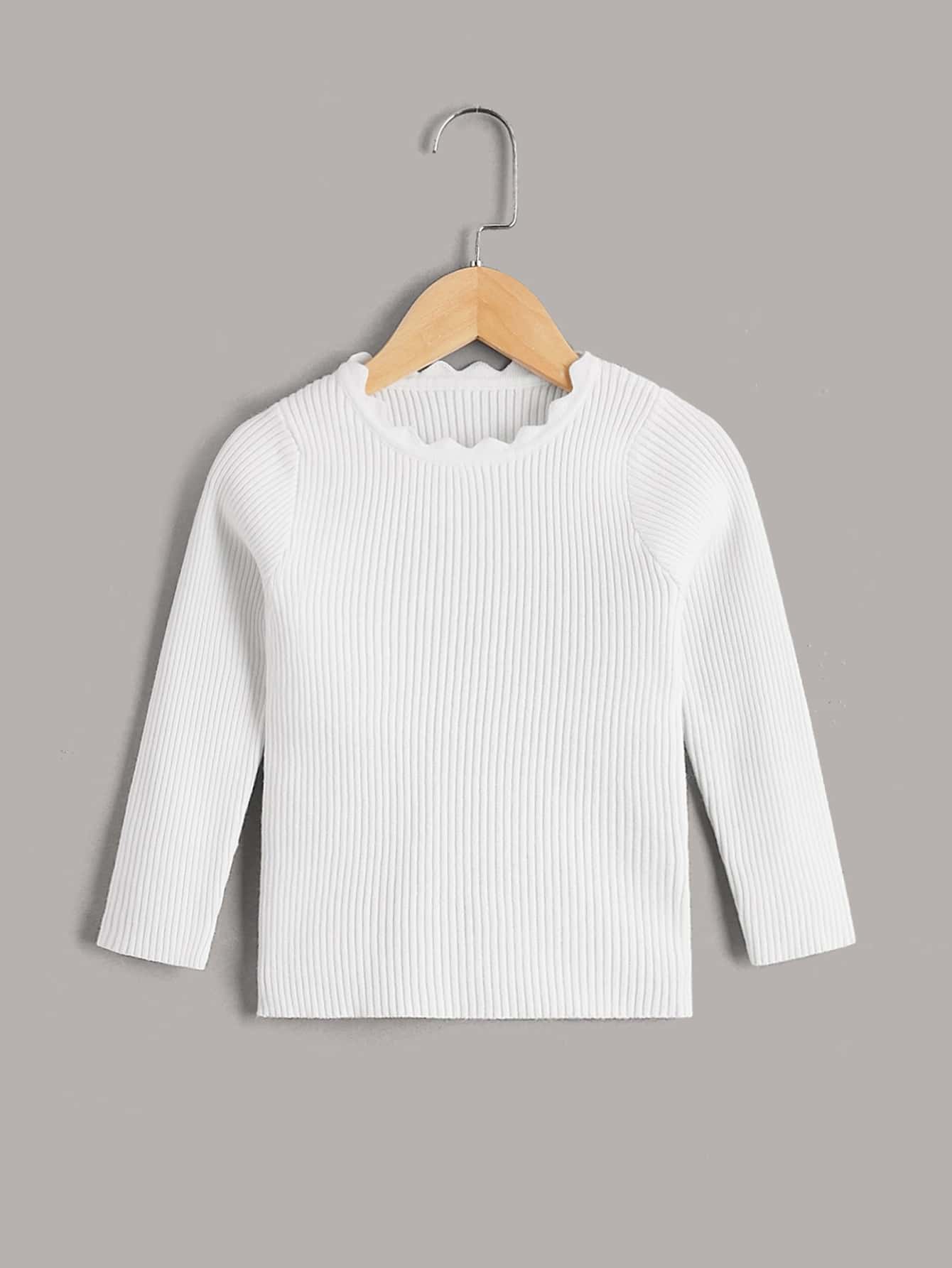 Áo len cho bé gái màu trơn Giải trí - trắng - Xem 1