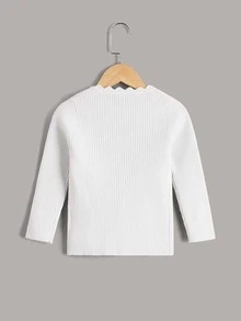 Áo len cho bé gái màu trơn Giải trí - trắng - Xem 2
