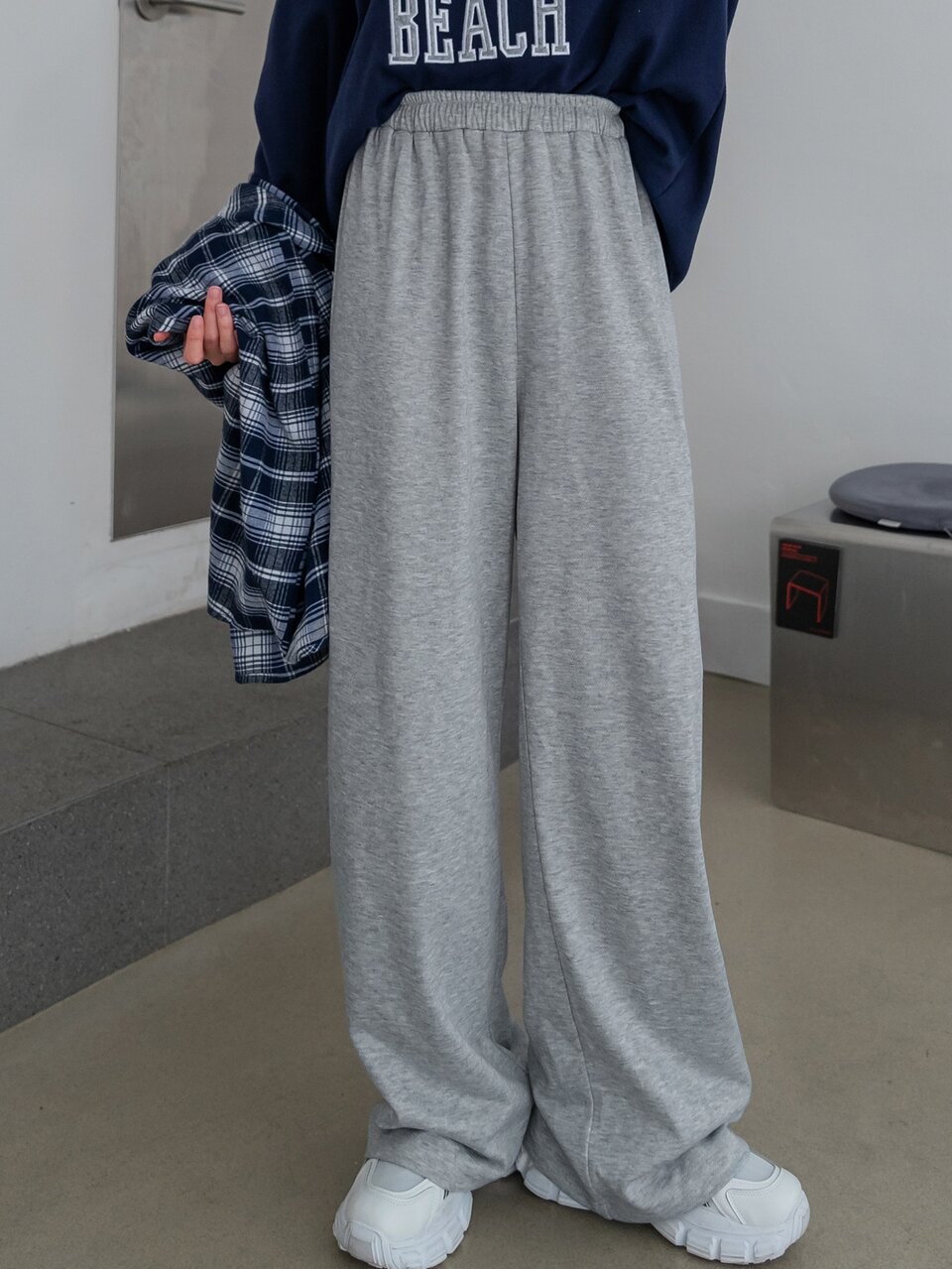 Women's Elastic Waist Casual Solid Color Fleece Sweatpants, Autumn/Winter Women Joggers