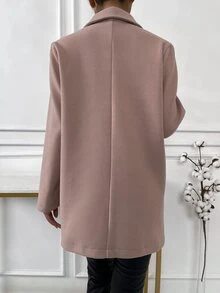 Blazer de cuello con solapa con diseño de solapa - Rosa vieja - Ver 2