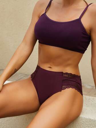 FINETOO Culotte en dentelle unicolore