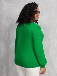 SHEIN Clasi Top con ojo de cerradura abotonado - Verde - Ver 2