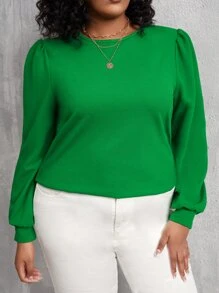 SHEIN Clasi Top con ojo de cerradura abotonado - Verde - Ver 3