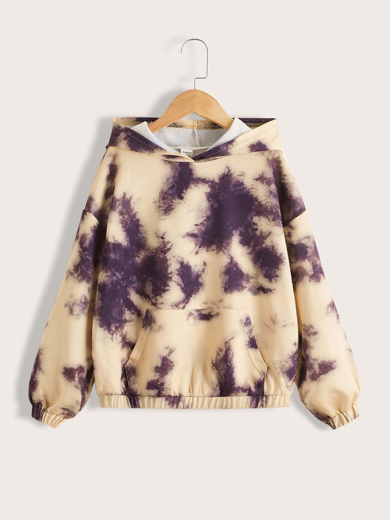 SHEIN 少女扎染落肩卫衣 - 彩色 - 查看 1