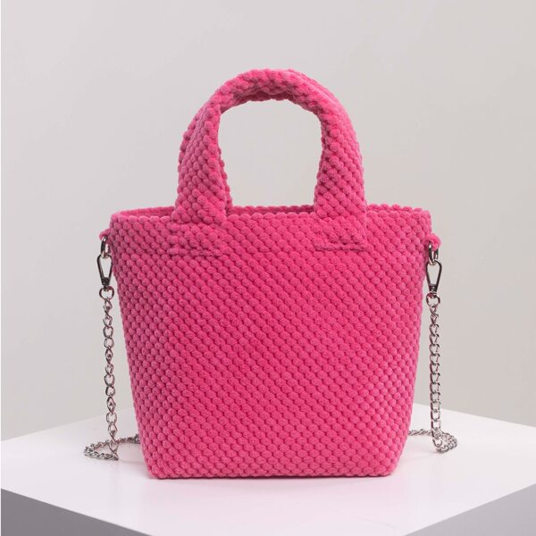 

Minimalist Chain Square Bag, Hot pink