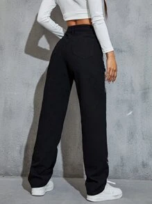 SHEIN EZwear Quần nữ Thú vật Giải trí - màu đen - Xem 2