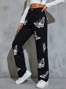 SHEIN EZwear Quần nữ Thú vật Giải trí - màu đen - Xem 3