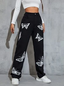 SHEIN EZwear Quần nữ Thú vật Giải trí - màu đen - Xem 5