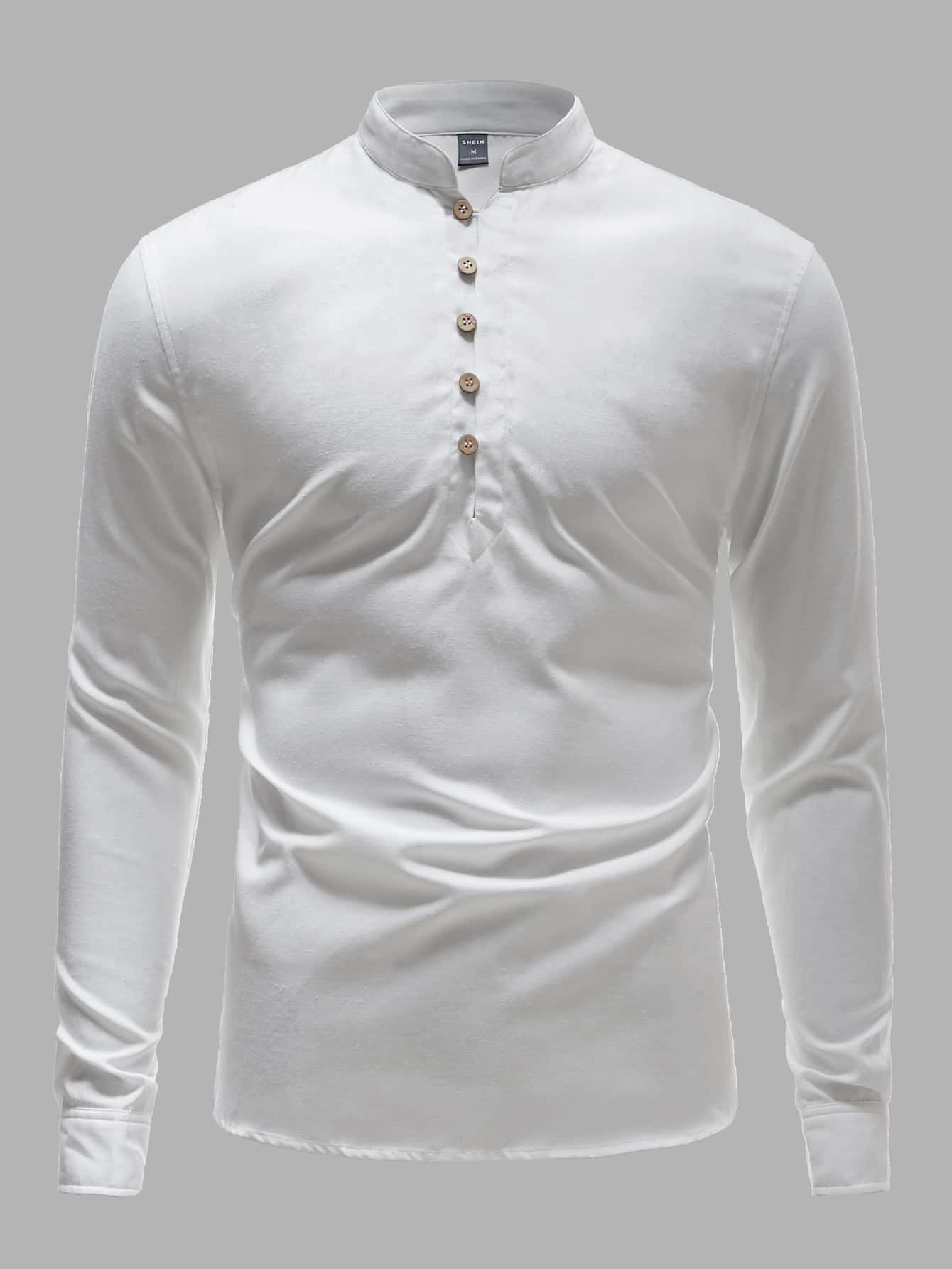 Manfinity Hombres Camisa con botón - Blanco - Ver 1