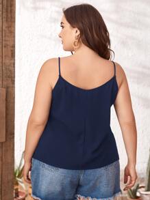 SHEIN LUNE 大碼素色吊帶上衣 - 藏蓝色 - 查看 2