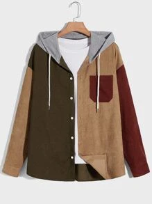 Manfinity Áo sơ mi Nam Nút Dây kéo Túi Nút phía trước Khối Màu Sẵn sàng - Nhiều màu - Xem 1