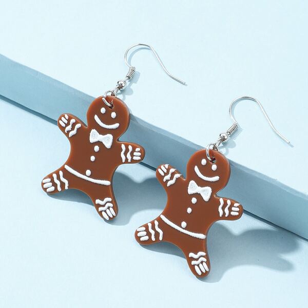 

Christmas Gingerbread Man Decor Drop Earrings, Multicolor
