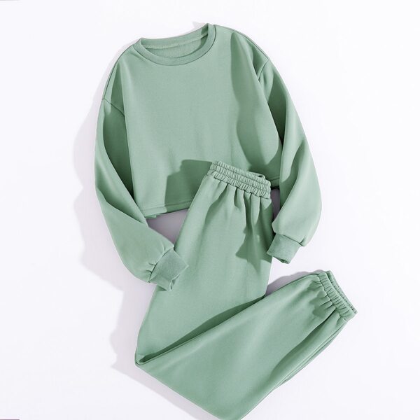 

Solid Sweatshirt With Sweatpants, Mint green