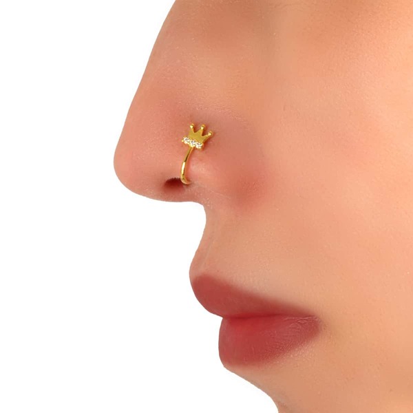 

Crown Decor Nose Ring, Gold