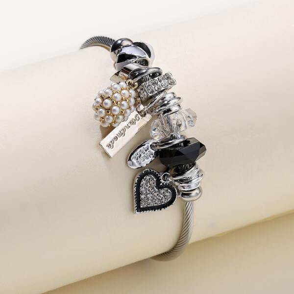 

Heart Charm Bracelet, Multicolor
