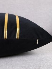 單個金屬細節坐墊套不帶內芯，簡約抱枕套，適用於沙發，客廳