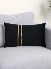 單個金屬細節坐墊套不帶內芯，簡約抱枕套，適用於沙發，客廳