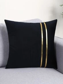 單個金屬細節坐墊套不帶內芯，簡約抱枕套，適用於沙發，客廳