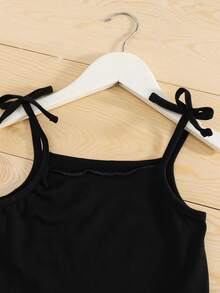 Bộ thời trang bé gái Thắt nút Xù nhỏ Đồ họa Ăn mặc đẹp - Nhiều màu - Xem 3