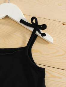 Bộ thời trang bé gái Thắt nút Xù nhỏ Đồ họa Ăn mặc đẹp - Nhiều màu - Xem 5