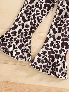 Bộ thời trang bé gái Thắt nút Xù nhỏ Đồ họa Ăn mặc đẹp - Nhiều màu - Xem 6