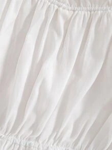 小女童一字肩花邊下擺上衣 - 白色 - 查看 3