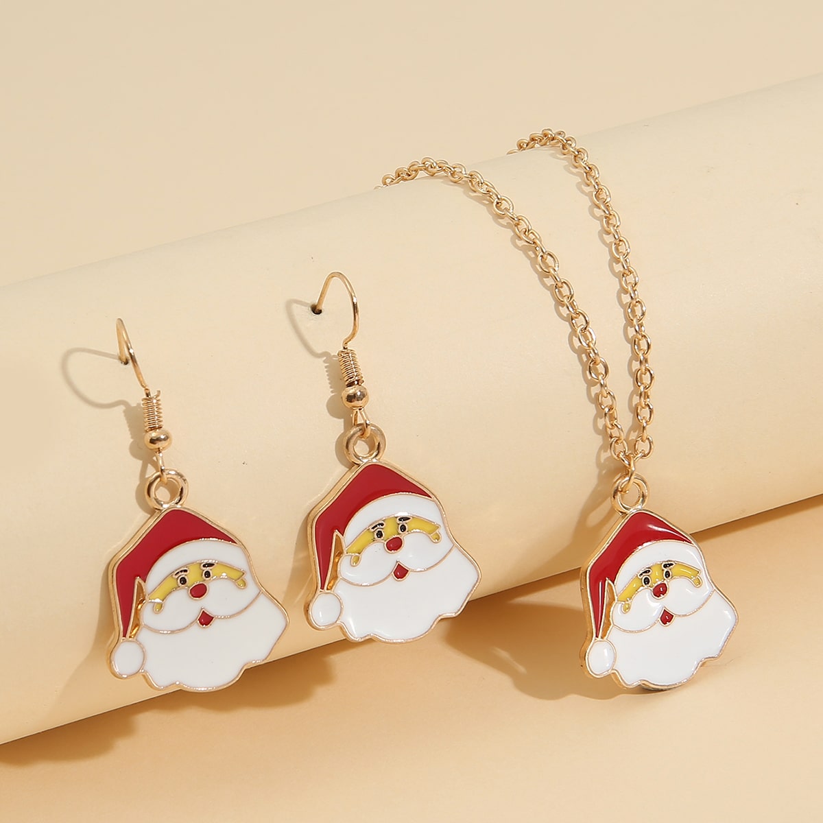 Рождественский санта-клаус Ожерелье & Серьги-подвески