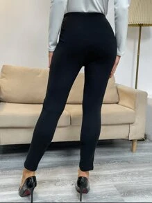 BizChic Solid Chain Detail Skinny Pants Workwear