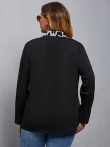 Áo vest Plus size Báo Thanh lịch - màu đen - Xem 2