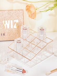 SHEIN BASIC LIVING Exclusive Lipstick Organizer 16 Spaces-Rose Gold Rim Holiday Gift - Rose Gold - View 2
