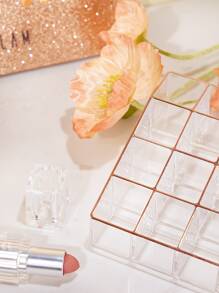 SHEIN BASIC LIVING Exclusive Lipstick Organizer 16 Spaces-Rose Gold Rim Holiday Gift - Rose Gold - View 10