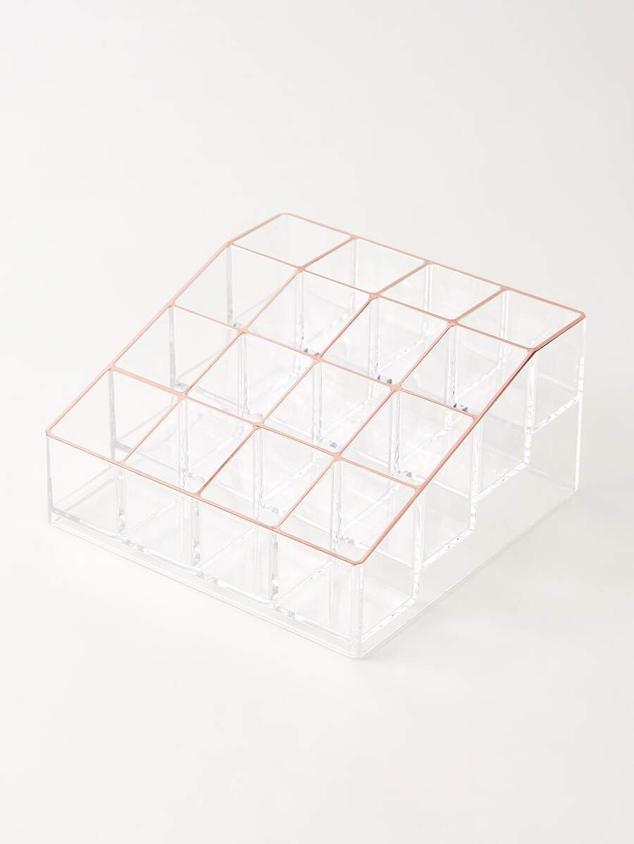 SHEIN BASIC LIVING Exclusive Lipstick Organizer 16 Spaces-Rose Gold Rim Holiday Gift - Rose Gold - View 1