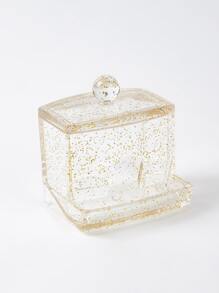 SHEIN BASIC SỐNG Công cụ tổ chức tăm bông độc quyền-Quà tặng ngày lễ lấp lánh bằng vàng - Vàng - Xem 1