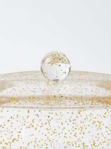 SHEIN BASIC SỐNG Công cụ tổ chức tăm bông độc quyền-Quà tặng ngày lễ lấp lánh bằng vàng - Vàng - Xem 5