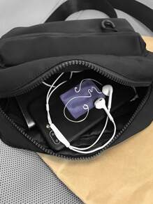 High School Students University Freshman Multifunctional Sling Bag Shoulder Bag Casual Bag Mini Men Crossbody Bag, Handbag Schoolbag For Travel,College,Outdoors,Sports,Commute  Side Bag Square Bag Black Bag For Holiday Summer Men Gifts College Bag Fathers Day Gifts Dad For Books Back To School Multi-Functional Dorm School Bag Commute Stylish Portable Sling Bag For Man Man Bag Cross Body Bag Side Bag School Supplies Fall Messenger Bag Bag For Man Cylinder Bag Old Money Halloween Christmas Gifts For Men Scream Men Bag Bag For Men Winter - Black - View 3