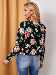 EMERY ROSE 秋冬花卉印花开襟夹克 - 彩色 - 查看 2