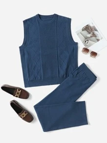 Mulvari Áo len nữ kết hợp màu trơn Giải trí - Màu xanh lam - Xem 1