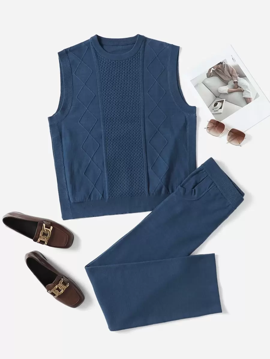 Mulvari Áo len nữ kết hợp màu trơn Giải trí - Màu xanh lam - Xem 1