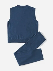 Mulvari Áo len nữ kết hợp màu trơn Giải trí - Màu xanh lam - Xem 2